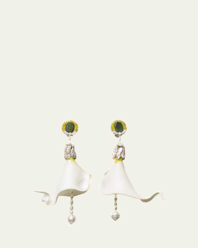 Cala White Earrings